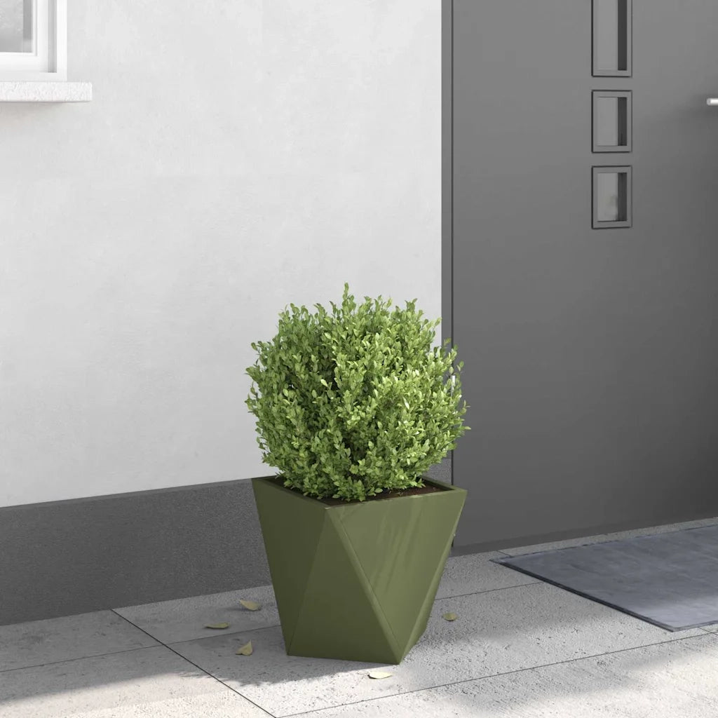 Fioriera | Cassetta per fiori | Vaso Verde oliva 30 x 30 x 30 cm Acciaio