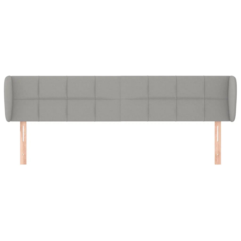 Testiera | Testata ad Orecchio Grigio Chiaro 183x23x78/88 cm in Tessuto