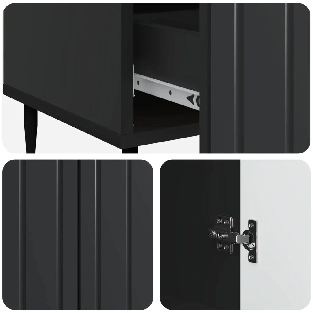 Credenza | Madia | Buffet da pranzo | Armadio da pranzo Nero 66 x 34,5 x 97 cm Legno ingegnerizzato