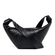 Borsa a tracolla diagonale in pelle di pecora nera