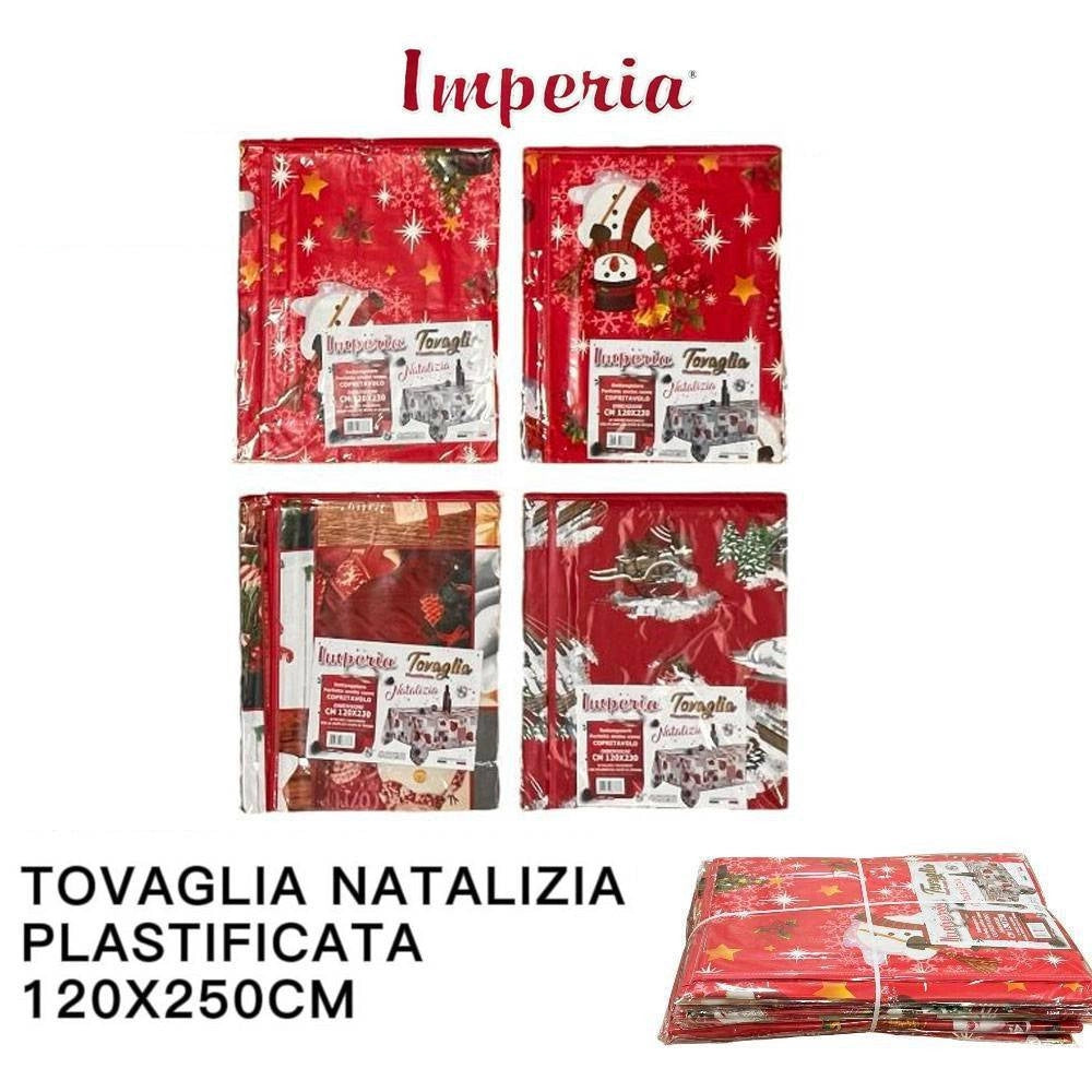 Trade Shop - Tovaglia Copritavolo Natale Plastificata Antimacchia Varie Fantasie Mis. 120X250 -