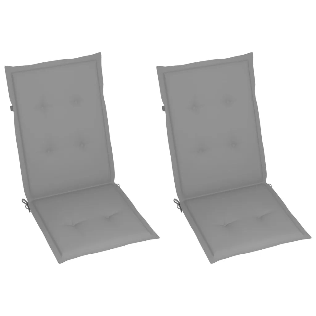 Sedie da Giardino Reclinabili 2pz con Cuscini Massello Acacia 3064699