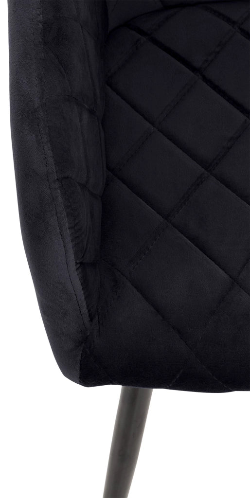 Set di 2 sedie da pranzo Shila nero,Velluto
