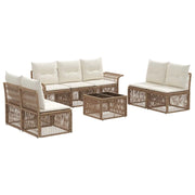 Set Divano da Giardino 8 pcs Beige polyrattan 3434802