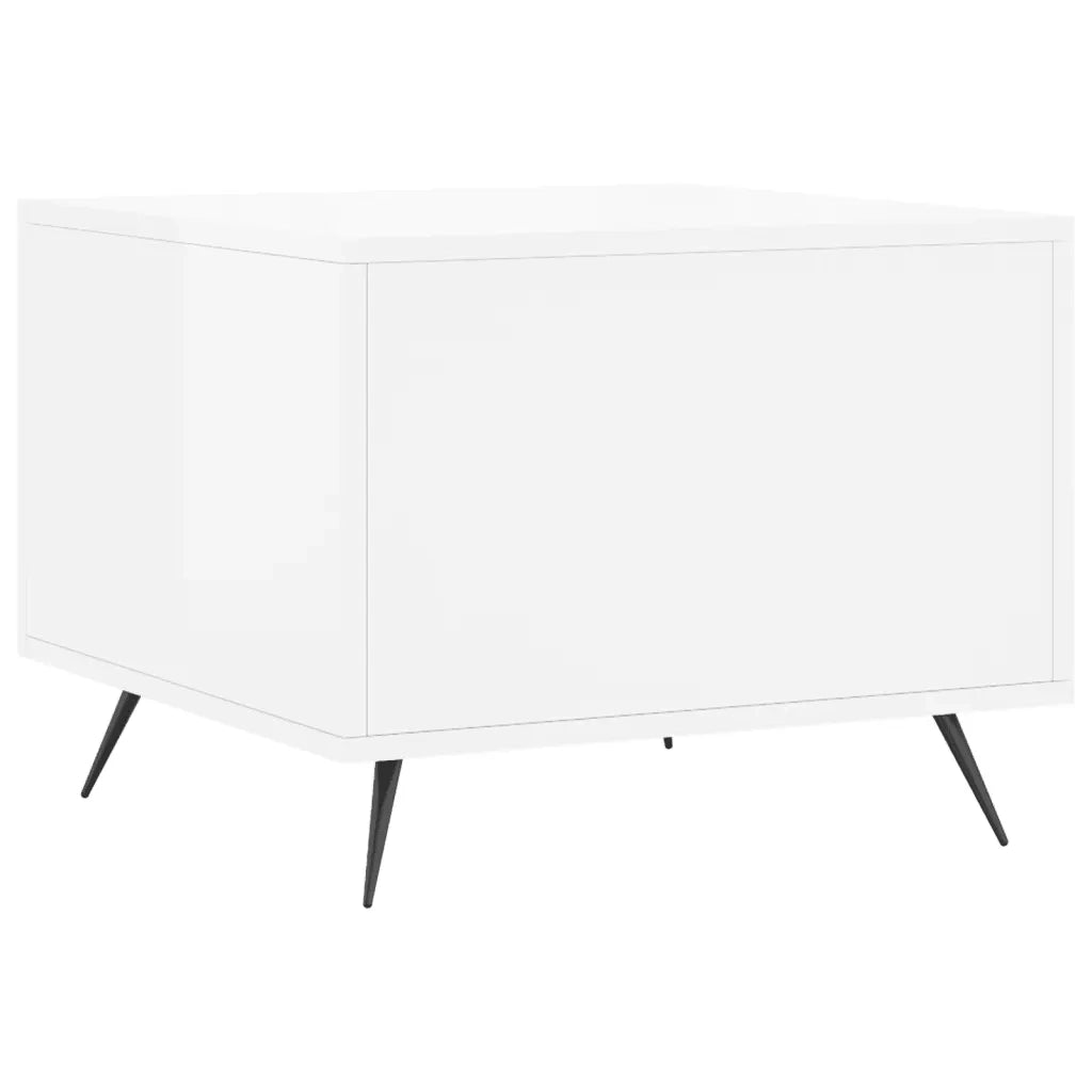 2 pz Tavolini salotto | Tavolino da caff¨¨ | Tavolino da Soggiorno Bianco Lucido 50x50x40cm Legno Multistrato