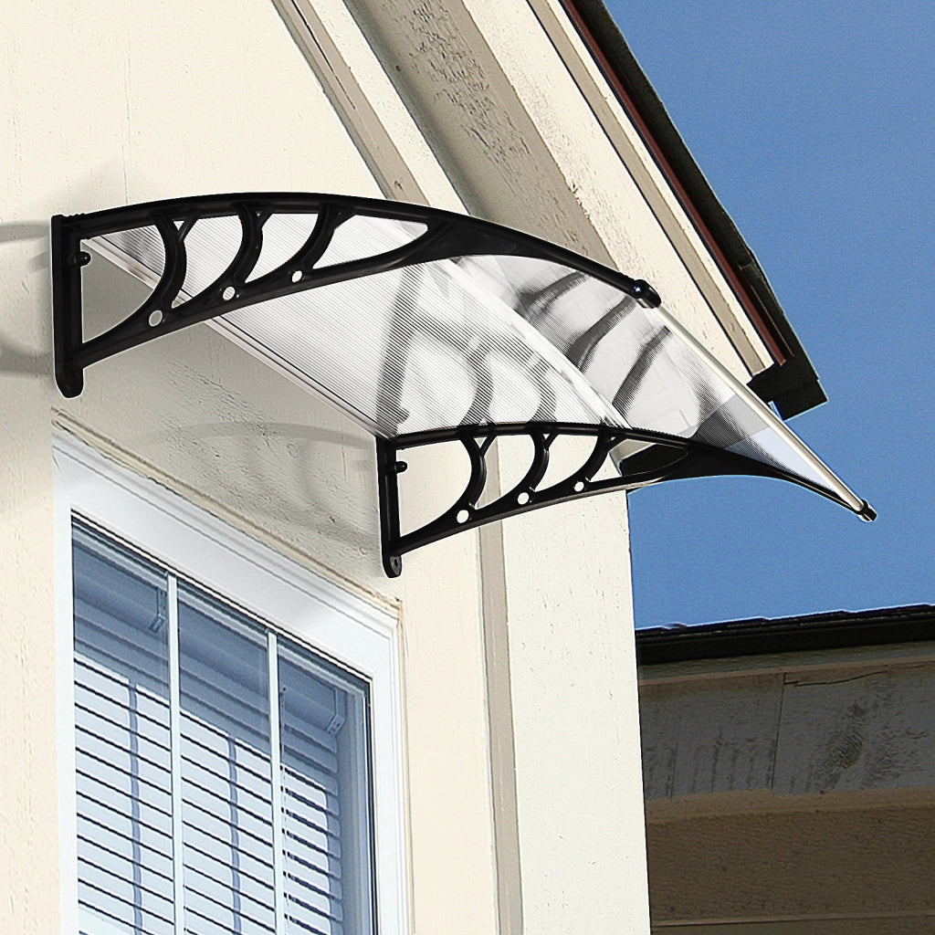 Tettoia Tenda da Porta ¨C zephmum ¨C 100x75 cm Policarbonato Trasparente