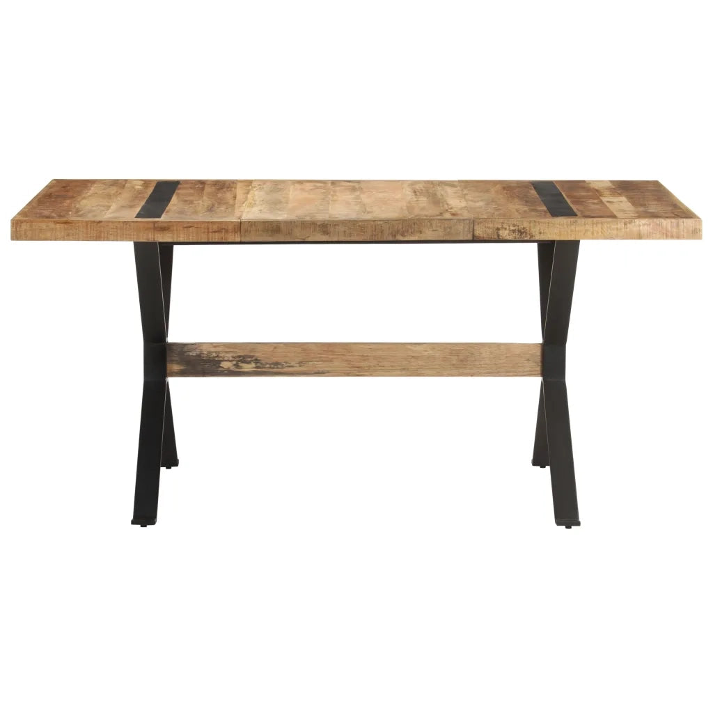 Tavolo da Pranzo 160x80x76 cm in Legno Massello di Mango Grezzo cod mxl 8797