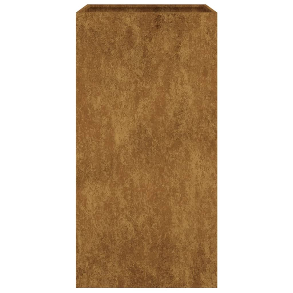Portavaso per fioriera aiuola rialzata piante fiori terrazzo giardino 40 x 40 x 80 cm acciaio corten marrone 02_0037584
