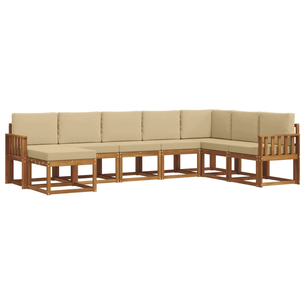 Set di divani da esterno 8 pz Naturale e Beige 3366811