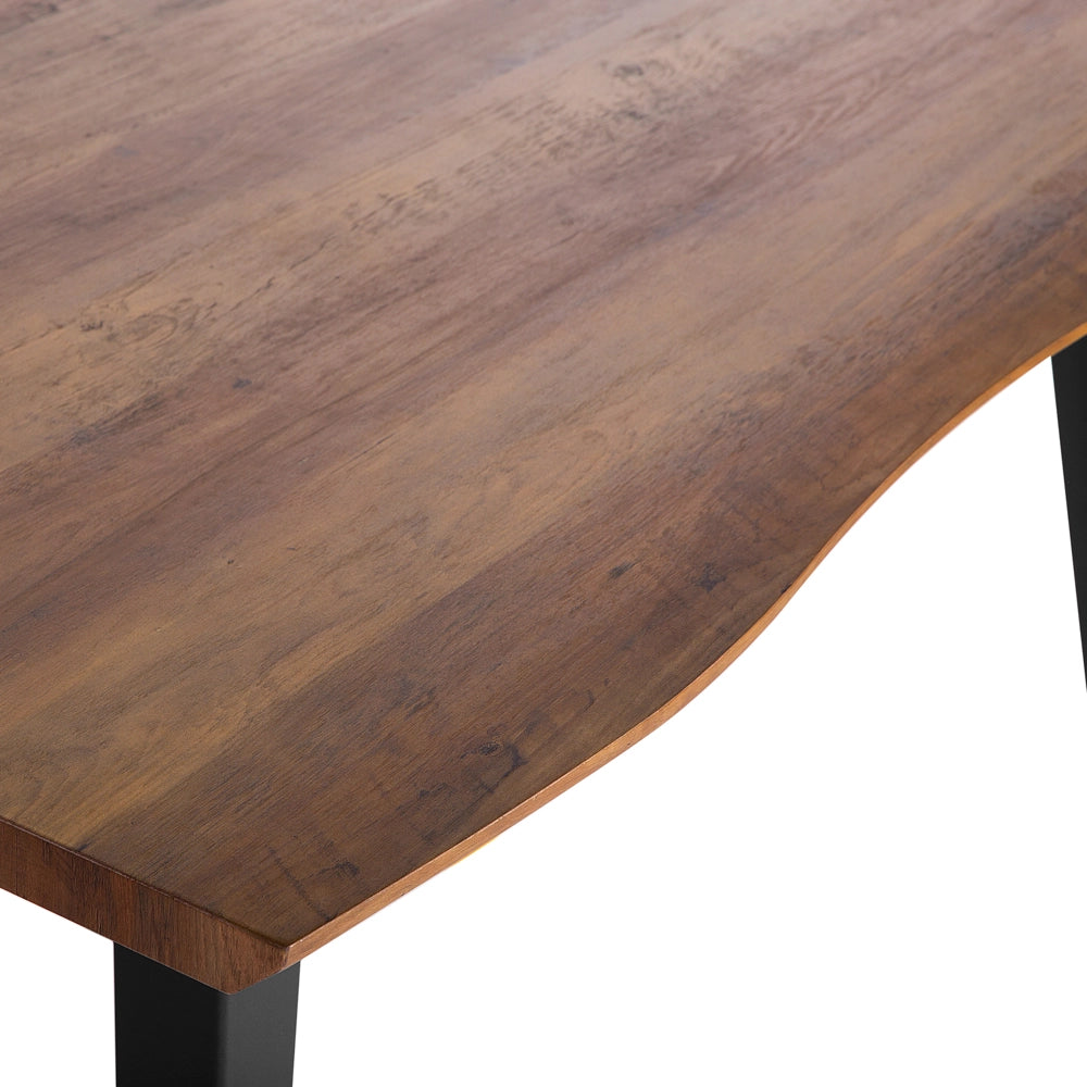 Tavolo da pranzo in legno scuro 160 x 90 cm con gambe in metallo Nero da cucina