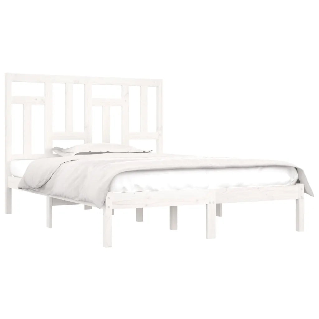 Letto senza Materasso Bianco 140x190 cm Legno Massello di Pino