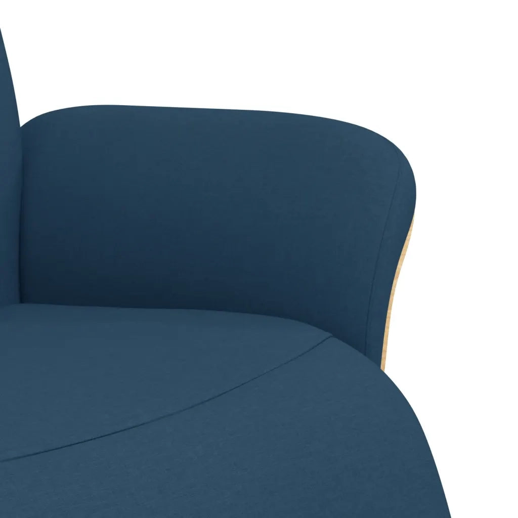Divano Sedia-Poltrona Reclinabile con Poggiapiedi Blu in Tessuto 173777