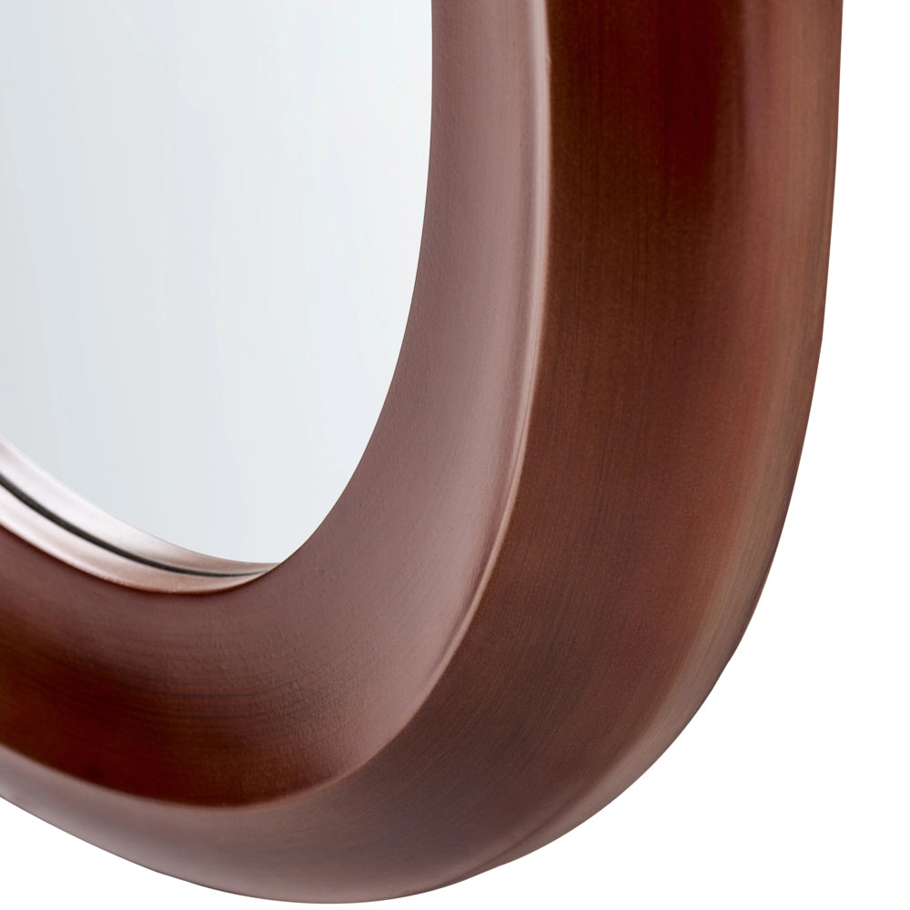 Specchio da parete marrone scuro con cornice in MDF forma irregolare stile scandinavo decorazione da parete