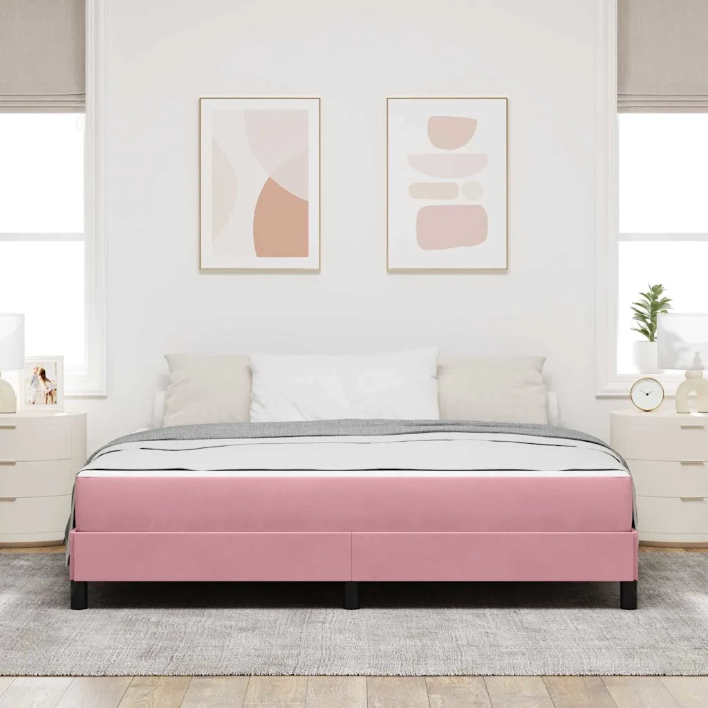 vidaXL Letto box spring con materasso Rosa 180 x 200 cm Velluto