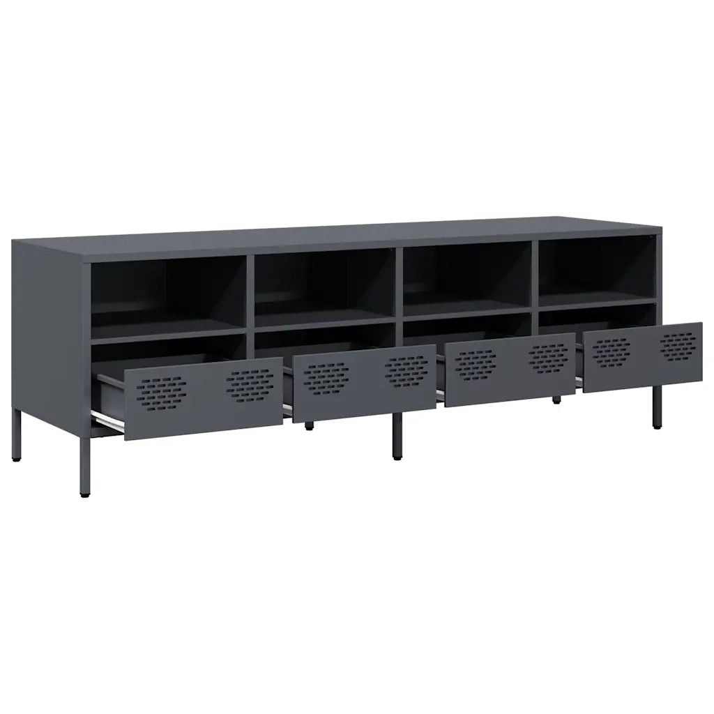 Mobile TV Antracite 135x39x43,5 cm Acciaio Laminato a Freddo