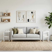 Mobile laterale 2 pcs Bianco Ø40 x 50 cm Legno ingegnerizzato