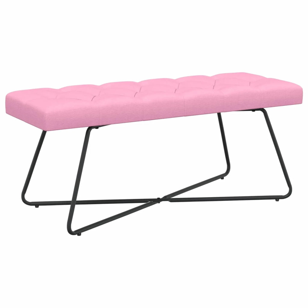 Panchina con bottoni imbottiti Rosa 110 x 40 x 46 cm Tessuto 42038383
