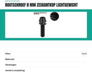 Viti a torsione quotidiana 8 mm M5 x 18 - M5 x 20 - Lega di titanio leggera - Testa a 6 facce - Resistente alla corrosione - Leggero e duraturo - Viti da bicicletta