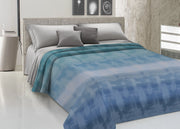 Copriletto Piquet Primavera Estate 100% Cotone Disegno Arcobaleno - Singolo - Blu