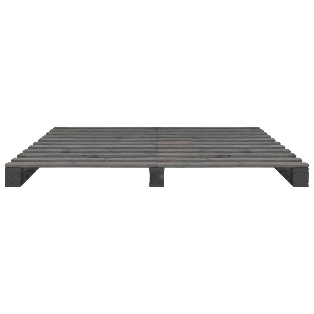 Giroletto in Pallet-Struttura Letto Grigio Legno Massello di Pino 120x200 cm