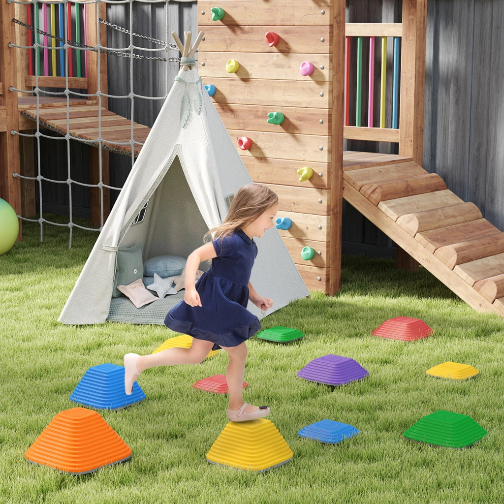 Blocchi di equilibrio per bambini, 11 pezzi, antiscivolo ¨C zephmum ¨C multicolore, plastica, 29x24x6 cm