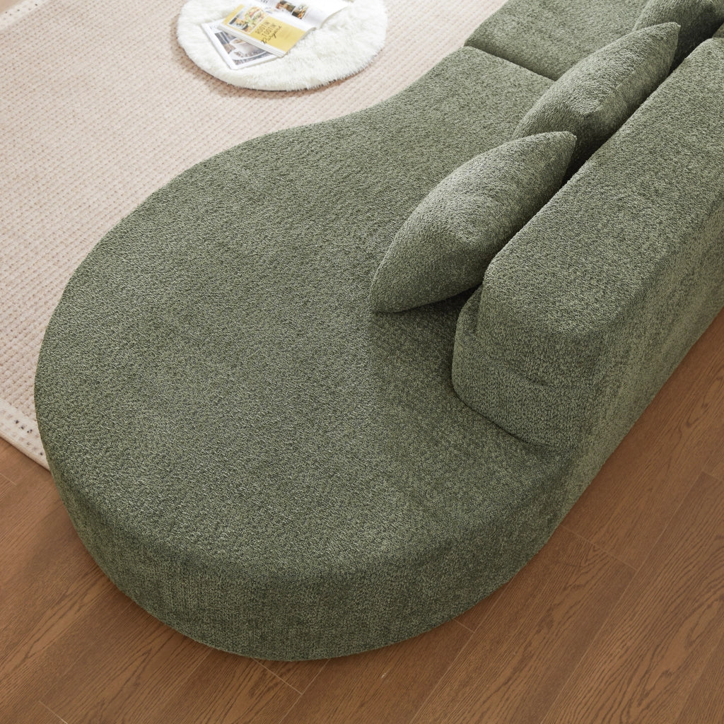 Divano modulare 2 posti con schienale a strati in Chenille Verde