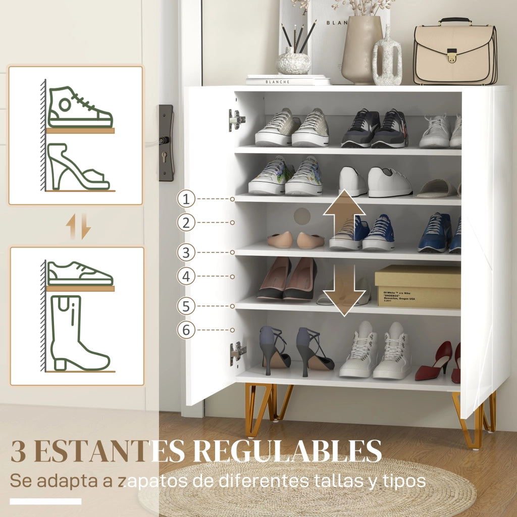 Armadio per Scarpe con Ripiani Aggiustabili ¨C zephmum ¨C Bianco 72x31.5x95 cm