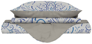 Copripiumino Matrimoniale con Stampa sul Sacco e Federe Doubleface Ornato Tex