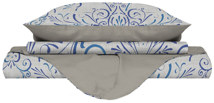 Copripiumino Singolo con Stampa sul Sacco e Federe Doubleface Ornato Tex