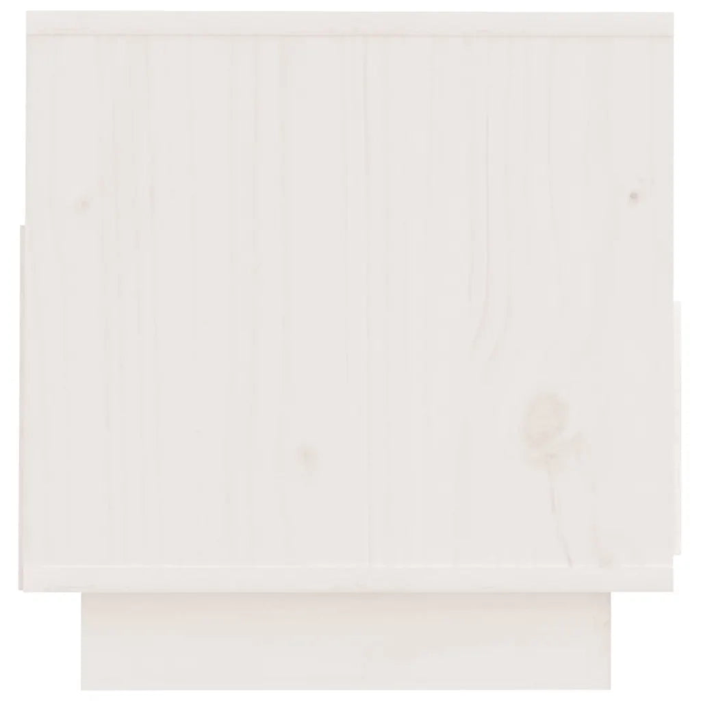 Mobile Porta TV Bianco 60x35x37 cm in Legno Massello di Pino 813426