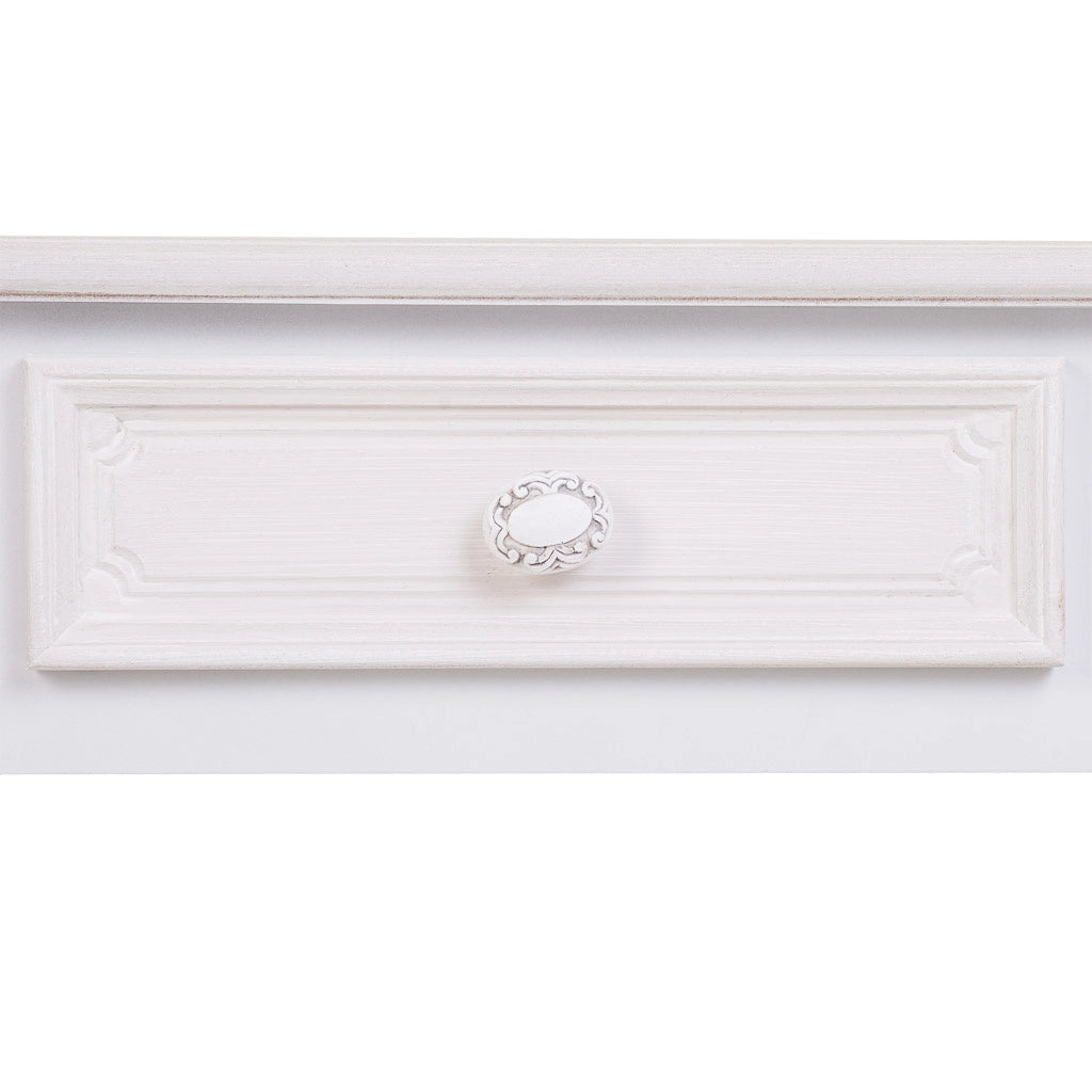 Mobile da ingresso in legno con 3 cassetti bianchi 120x40x78
