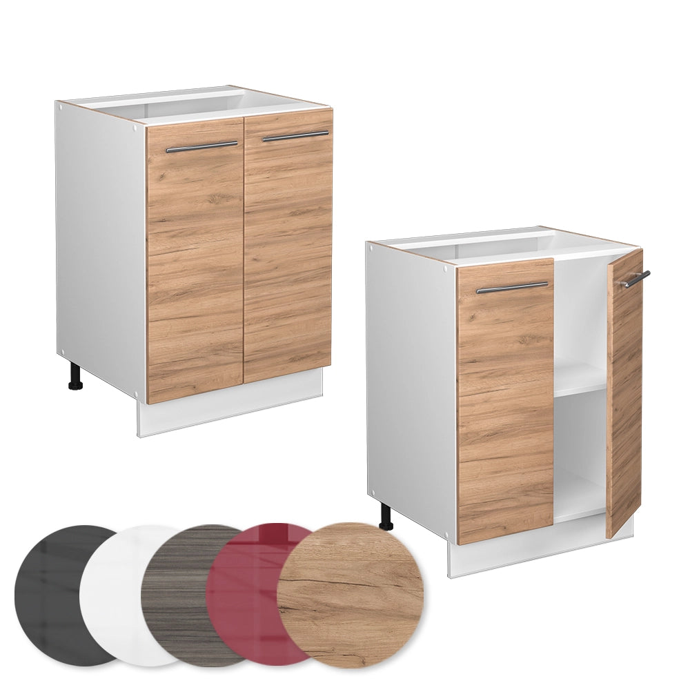 Mobiletto base cucina Fame-Line Rovere dorato/Bianco 60 cm senza piano di lavoro Vicco