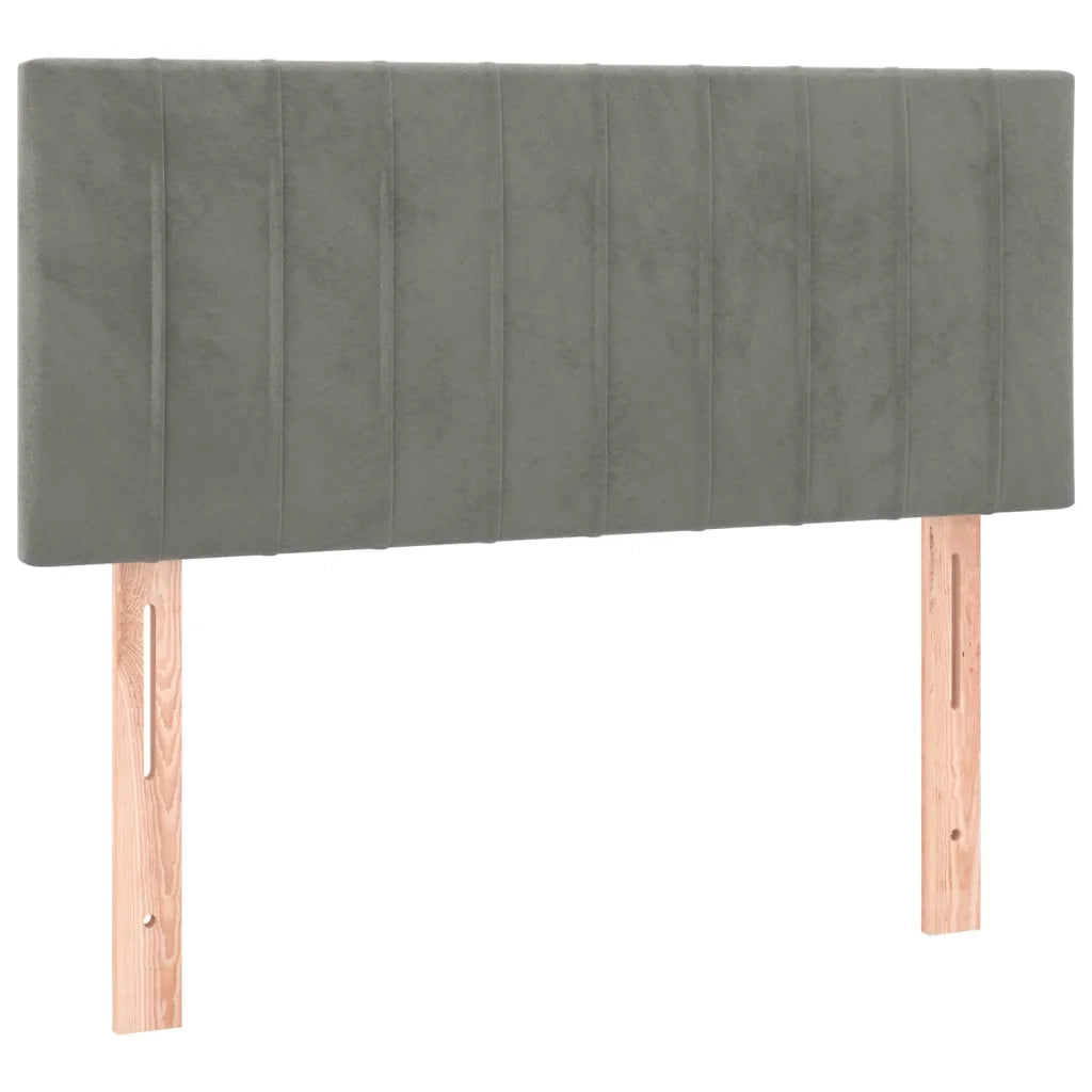 Testiera a LED Grigio Chiaro 100x5x78/88 cm in Velluto 3121892
