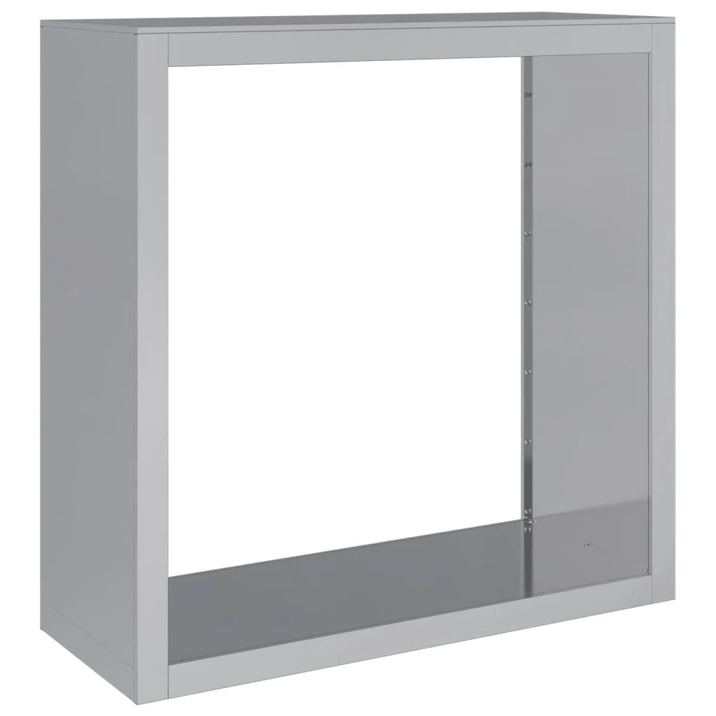 Portalegna 100 x 40 x 100 cm acciaio zincato grigio 02_0043689
