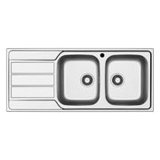 Lavello incasso Tirreno116 con 2 vasche destre e gocciolatoio sinistro inox