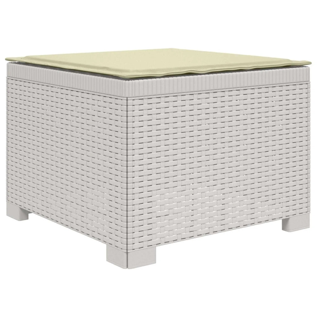 Divano da giardino 4 posti con cuscini aspetto rattan PP Bianco 3443934