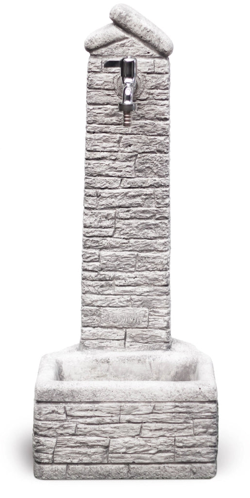 Fontana da Giardino Senza Rubinetto in Cemento Granulato di Marmo Zambla Grigio