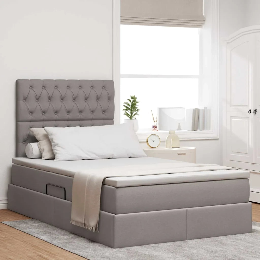 Letto con contenitore LED e materasso Tortora 120 x 200 cm