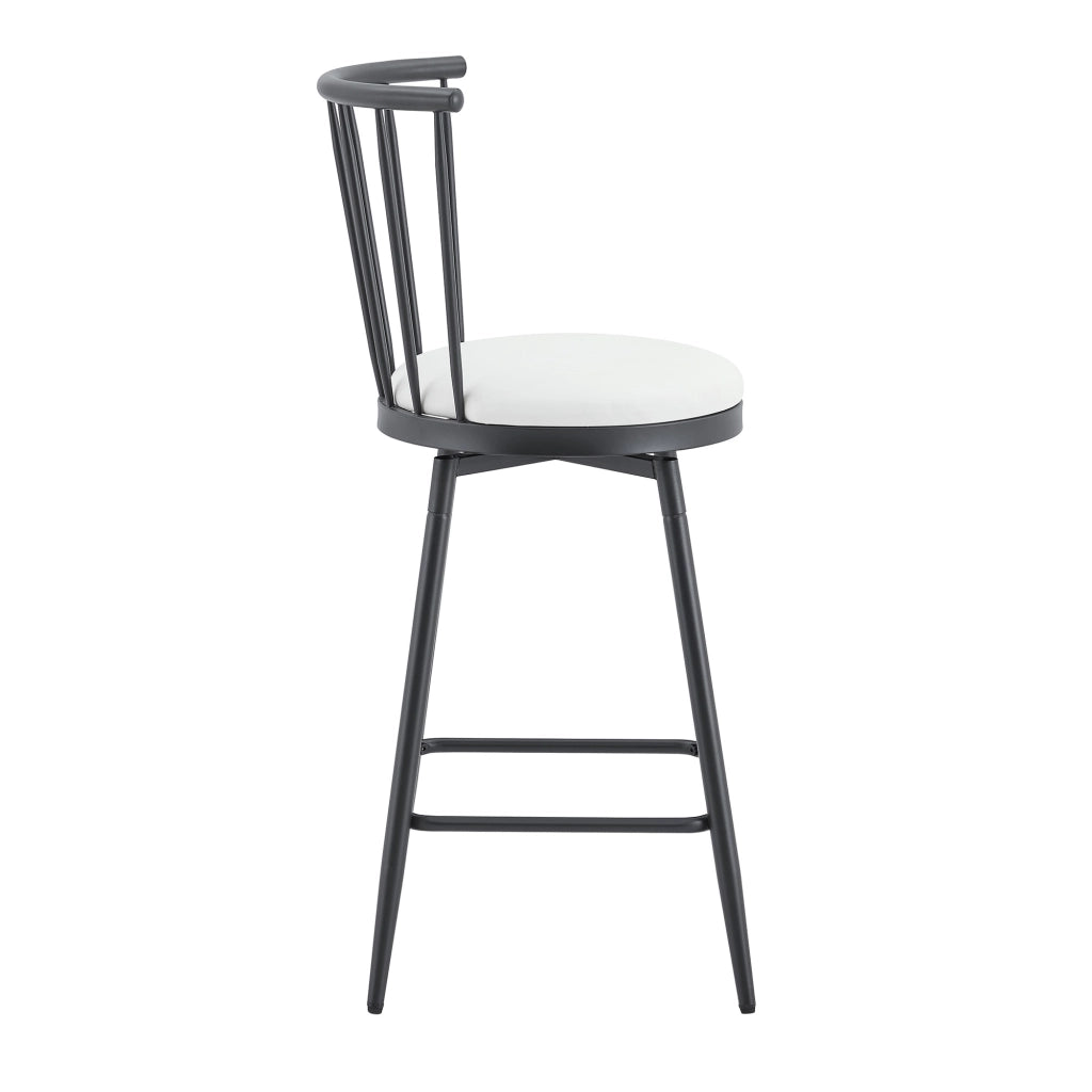 Sgabello da bar in metallo con seduta imbottita, stile Windsor e design industriale