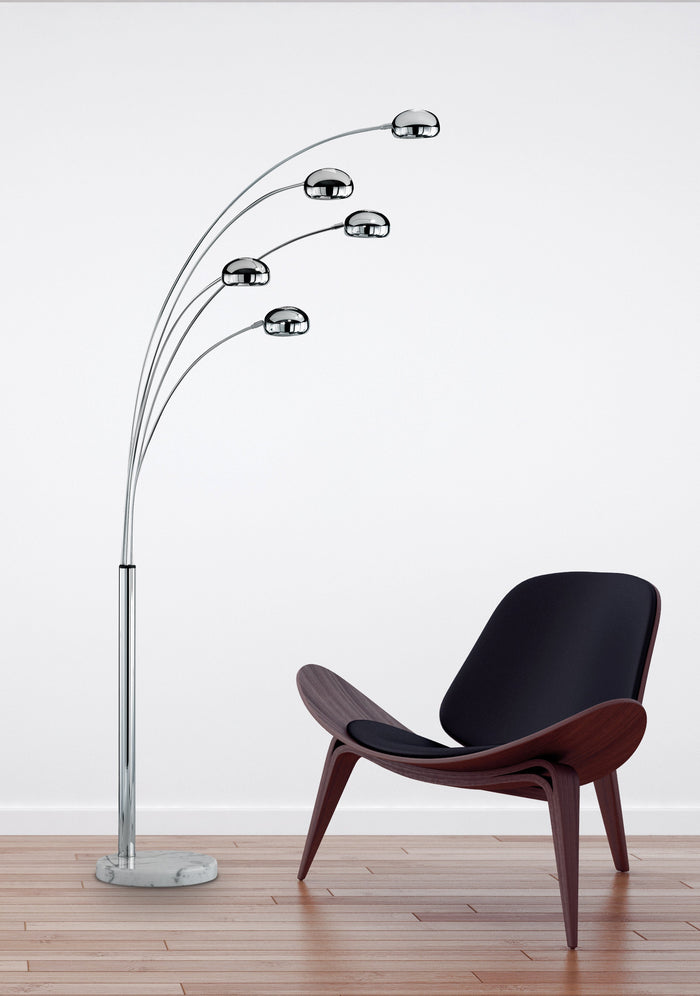 Piantana da Interno  E14 in Metallo Cromo