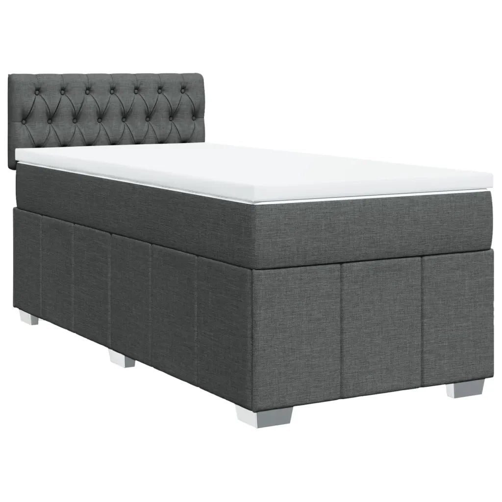 Giroletto a Molle con Materasso Grigio Scuro 90x190 cm Tessuto 3286931