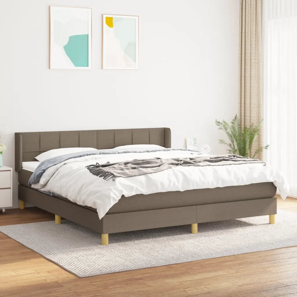 Giroletto a Molle con Materasso Tortora 180x200 cm in Tessuto