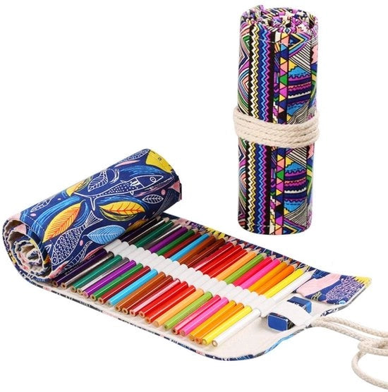 Etui per Penna con 72 Faccette - 2 Pezzi (Disegno a Punti/Disegno Bohemien) - Etui per Penna Ospedaliero - Sostenibile - Leggero