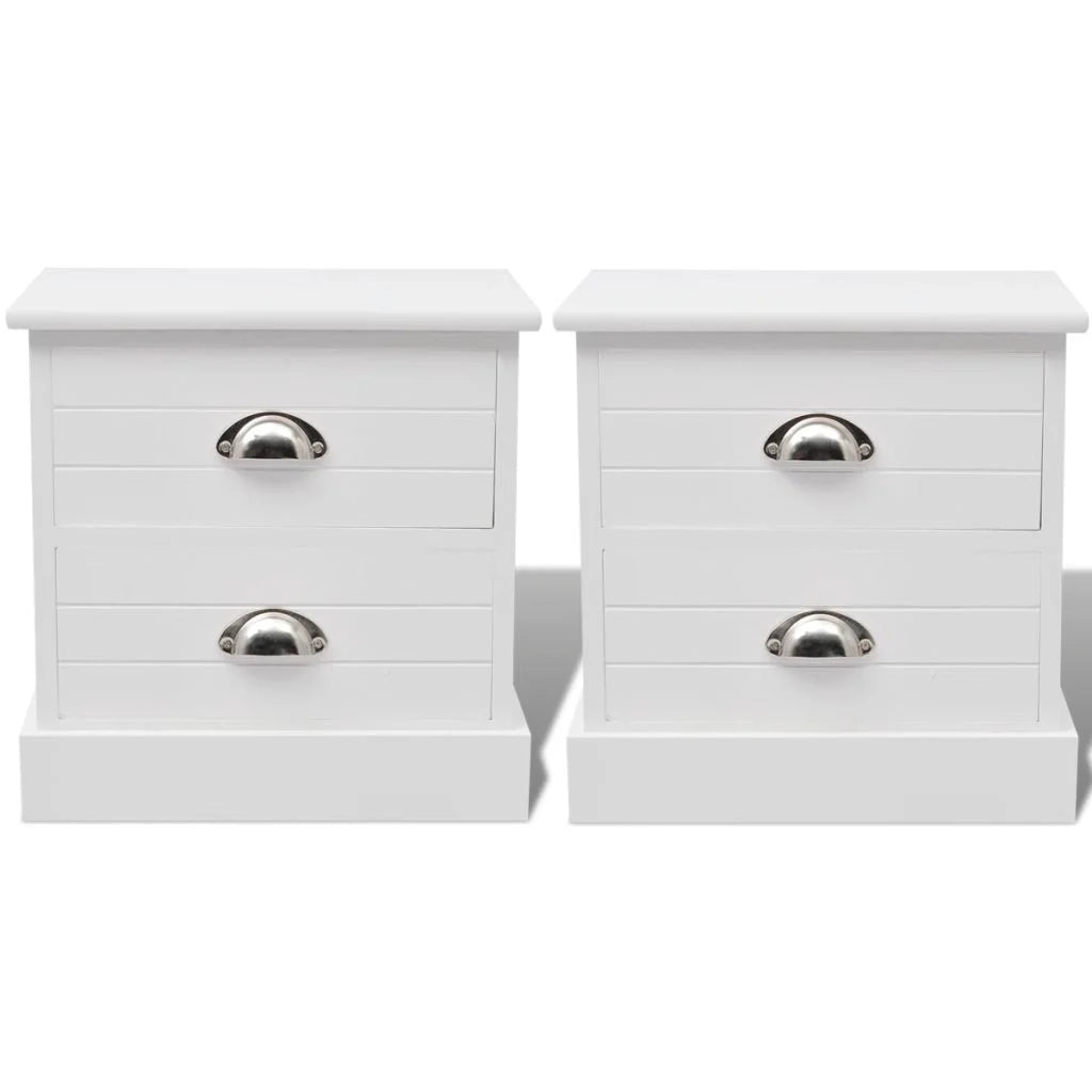 Comodino comodino cassettiera armadio mobili per camera da letto 2 pezzi bianco 1402097