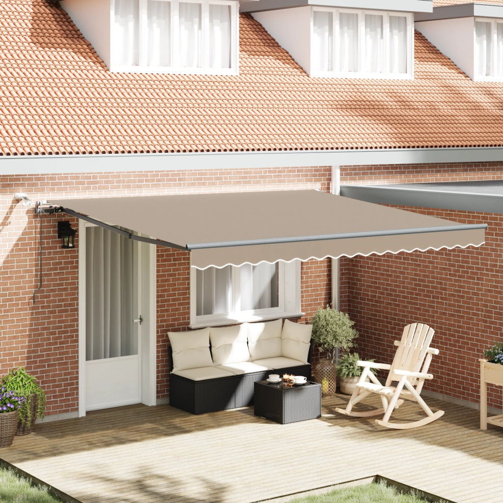 Tenda Retrattile Automatica con LED Beige 400x300 cm