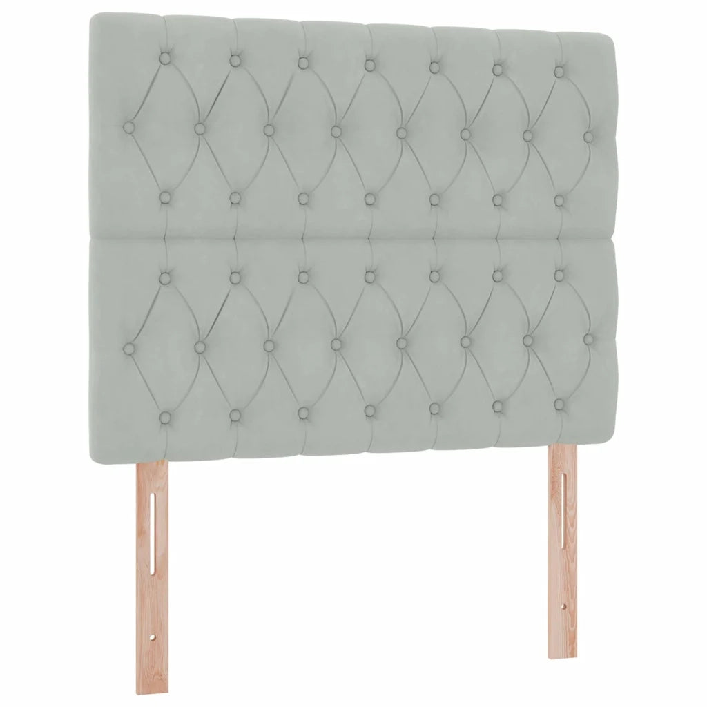 Letto con contenitore LED e materasso Grigio Chiaro