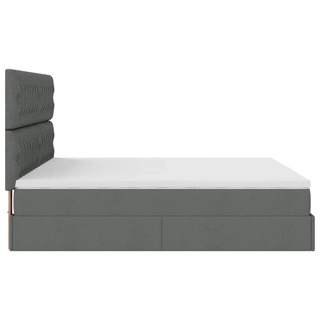 Struttura Letto Pouf con Materasso 180x200 cm in Tessuto 3313259