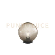 LUMETTO POLLY SFERA GRIGIO MONTATURA NERA 1 LUCE ATTACCO E27 IP44 20x21CM