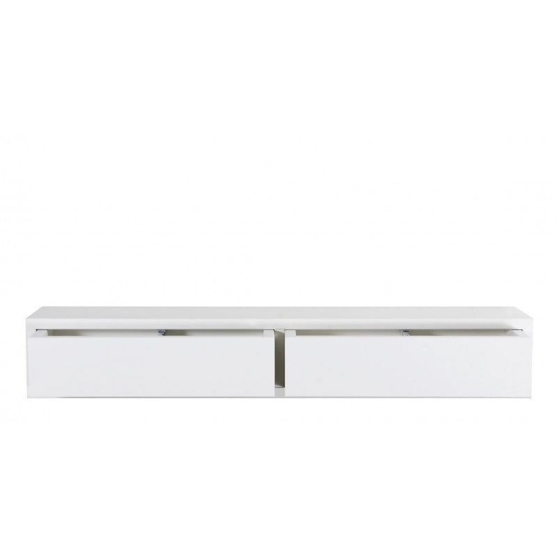 Mensola da Muro con Cassetto, Comodino Sospeso, Mensola da Parete, 88,2x13,4 p20 cm, Bianco - Made in Italy