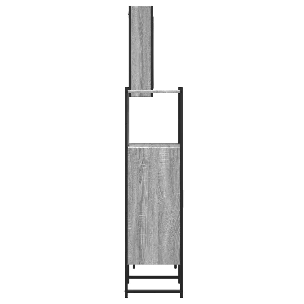 Set Mobili da Bagno | Armadio da bagno 3 pz Grigio Sonoma in Legno Multistrato